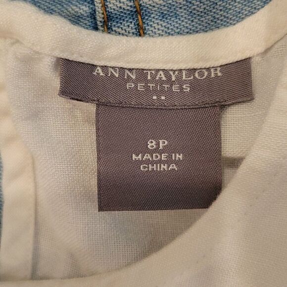 Ann Taylor ivory Linen Blend Embroidered top. - Picture 10 of 10